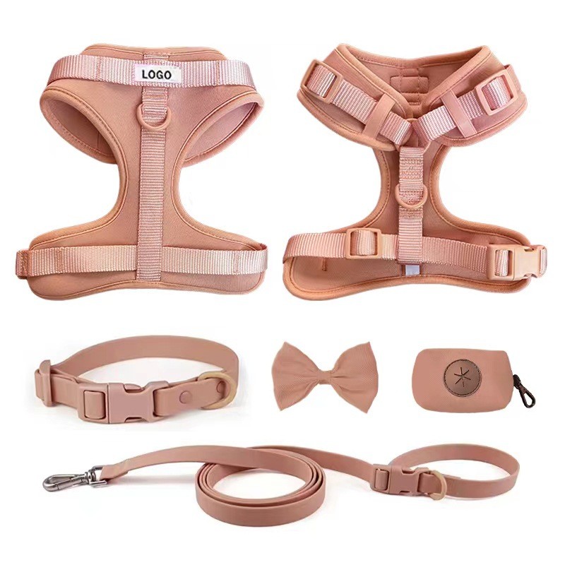 Dog Collar Set Supplier - Customizable Eco-Friendly Metal Buckle Collar Harness Leash Set