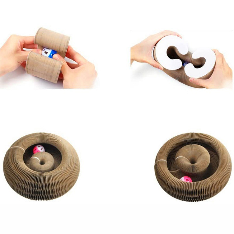 Cat Scratching Board Supplier - Factory Direct Sale Accordion Scratching Board Toy Bell Kitty Toy Ball