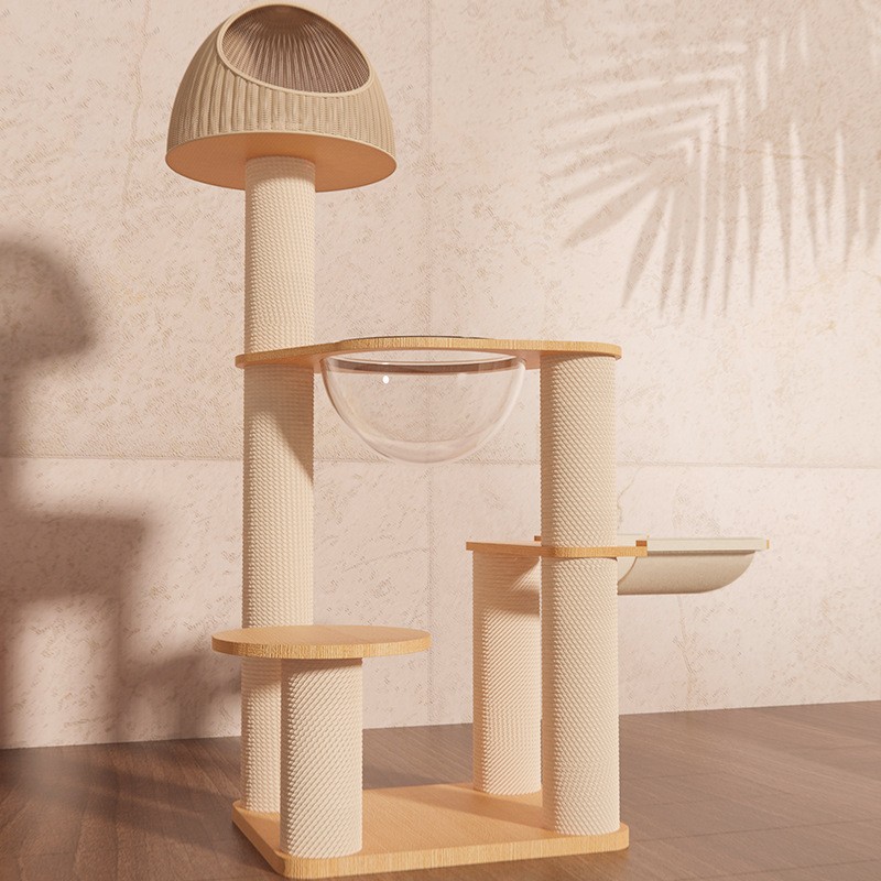 Cat Tree Supplier - Wholesale Custom Indoor Luxury Solid Wood Climbing Frame Tree Nest Jumping Platform