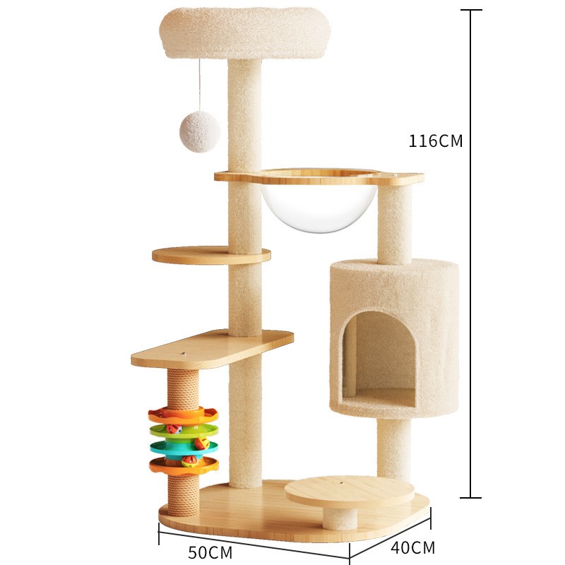 Cat Climbing Tree Manufacturer - Custom Eco-friendly With Scratching Post Large Integrated Wooden House