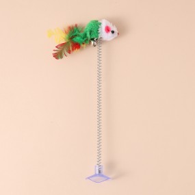 Pet Fun Toys Factory - Low Price Wholesale Cat Teasing Stick Spring Suction Cup Mouse Toys