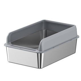 Cat Litter Box Factory - Factory Wholesale Stainless Steel Splash Proof Lid Free Shovel Set Easy Clean