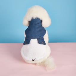 Dog Jeans Coat Factory - Wholesale Winter Two Legged Denim Fabric Fleece Lining Warm Sherpa Jacket