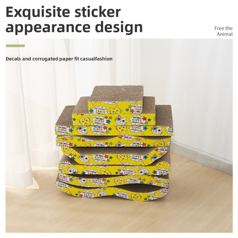 Cat Scratching Board Supplier - Bestseller Wholesale Modern Wood Bed Corrugated Paper Catnip Toy