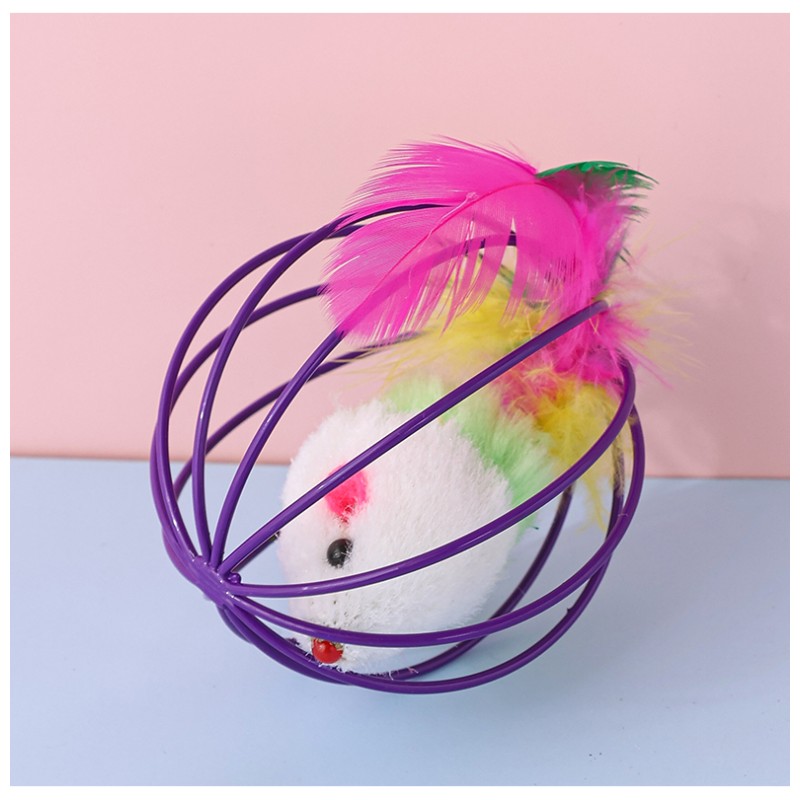 Cat Toys Supplier - Manufacturer Direct Sales Colored Forcing Mouse Interactive Rolling Cage Toys