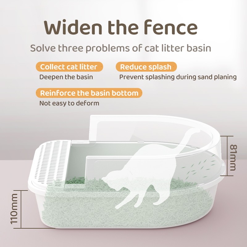 Cat Litter Box Supplier - Hot Selling Large Environmentally Friendly Material Cleaning Top Detachable