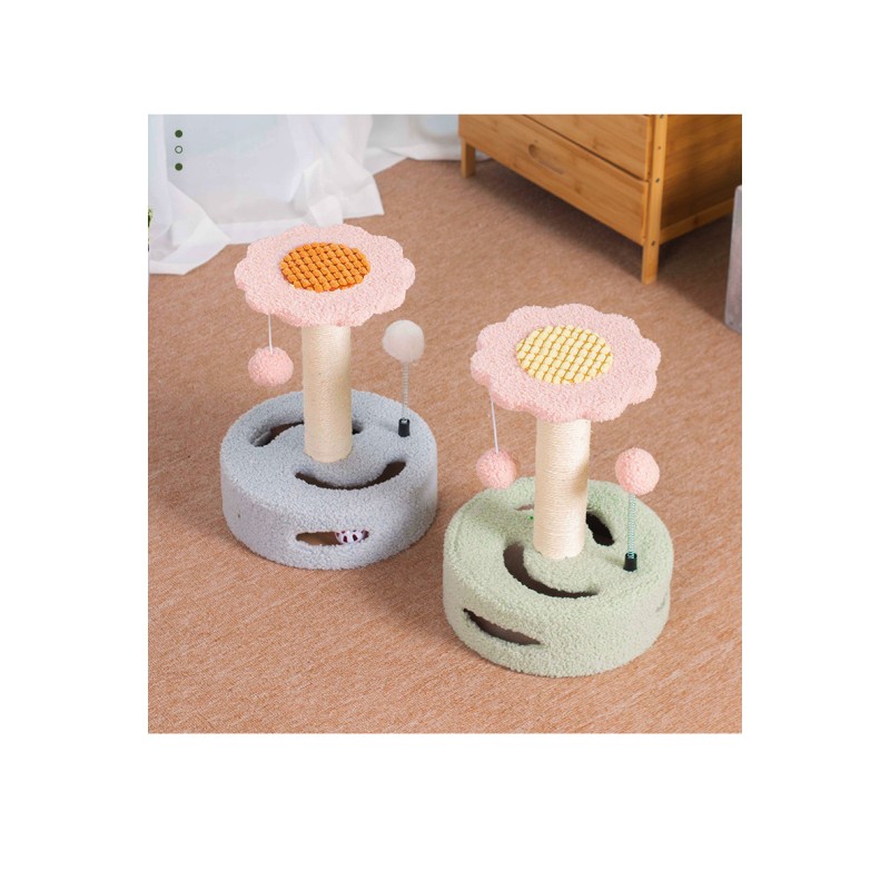 Cat Tree Supplier - Factory Direct Wholesale Sunflower-Shape Interactive Scratch Tree Wear-Resistant