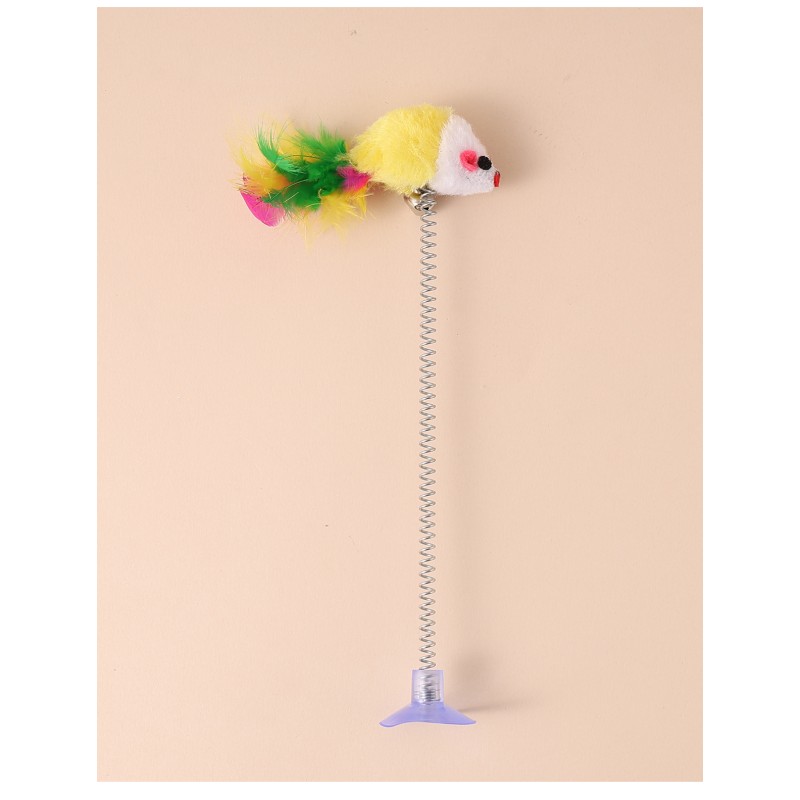 Pet Fun Toys Factory - Low Price Wholesale Cat Teasing Stick Spring Suction Cup Mouse Toys
