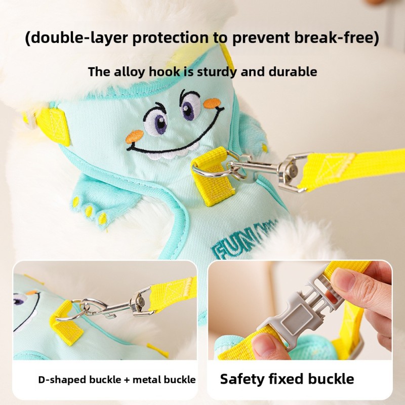 Dog Leash Manufacturer - Cute Dinosaur Small Size Teddy Chain Harness Comfortable Features