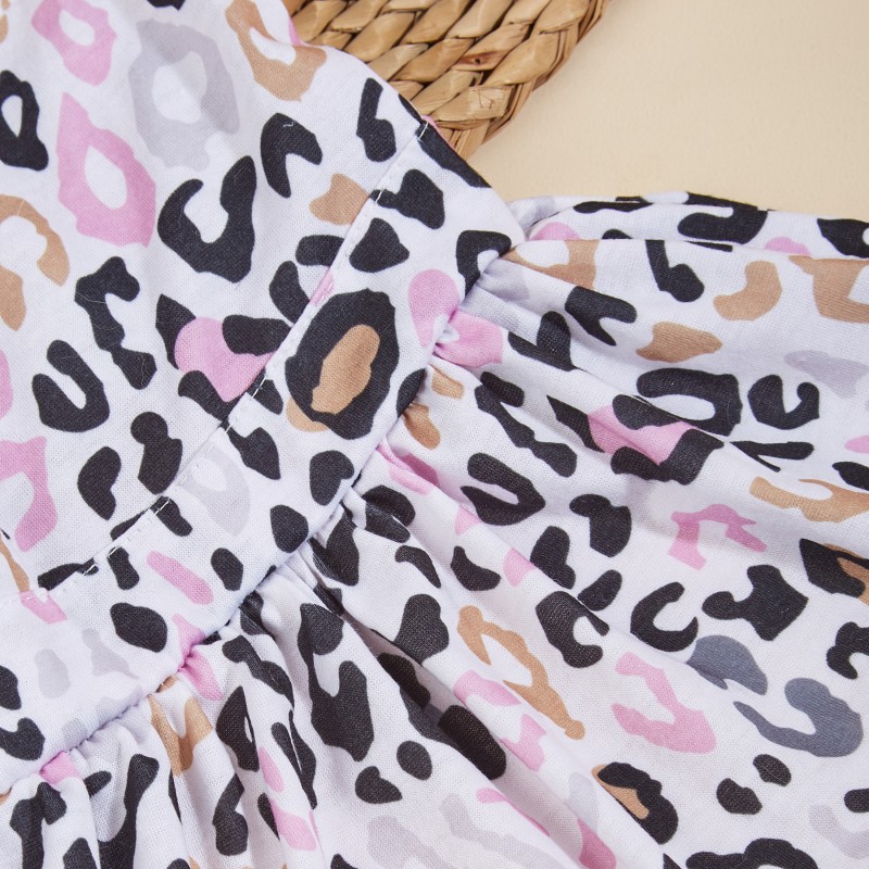 Dog Apparel Supplier - Printed Leopard Princess Skirts Summer Skirt Puppy Polyester Dog Dress