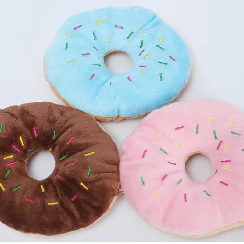 Pet Toys Supplier - Wholesale Customized Colored Velvet Donuts Eco-Friendly Durable Chew Toys