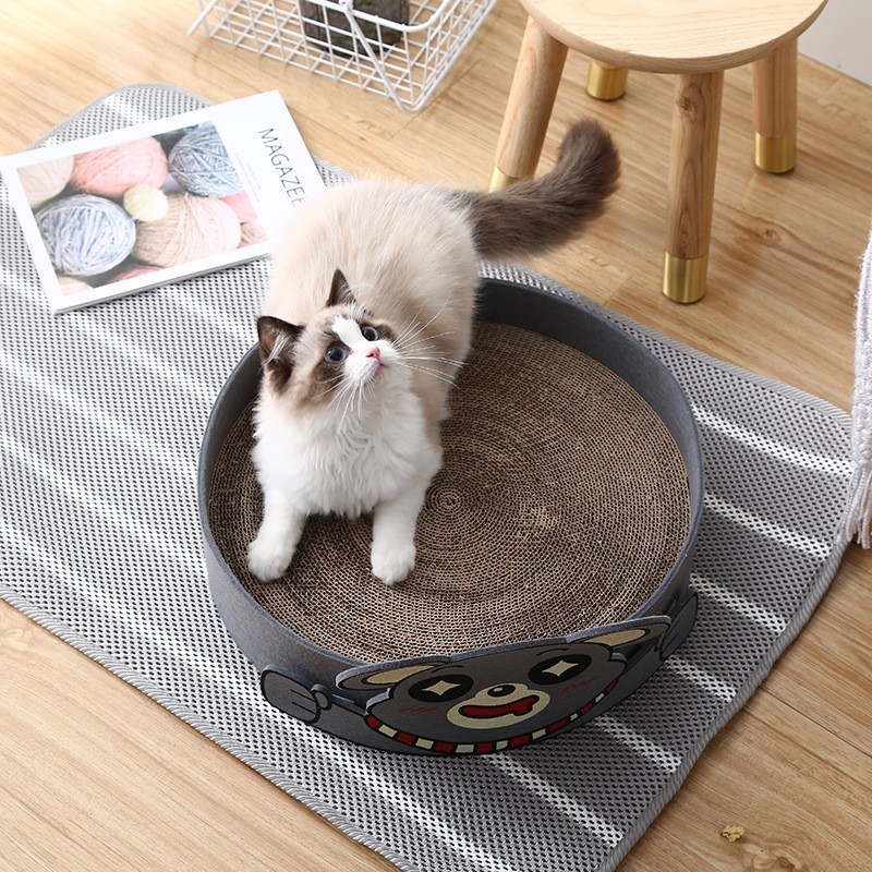 Cat Scratch Board Supplier - Bsci Round Pets Rest Sleeping Small Animals Corrugated Paper Felt Bed