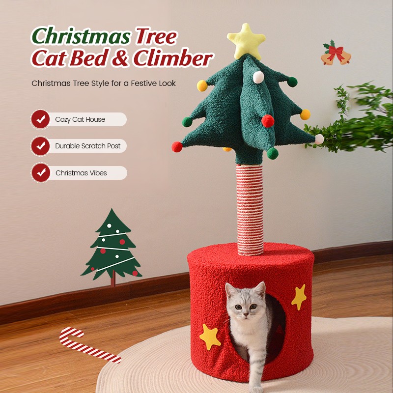 Cat Tree Manufacturer - Hot Sale Christmas Trees-shaped Velvet