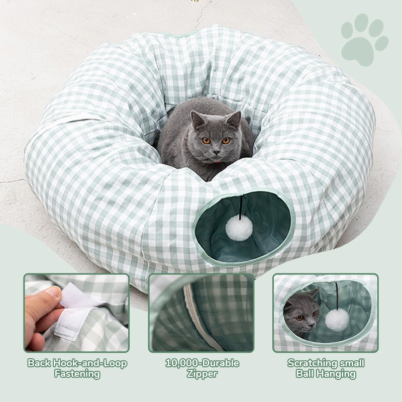Cat Tunnel Factory - Easy-to-clean Round Collapsible Washable