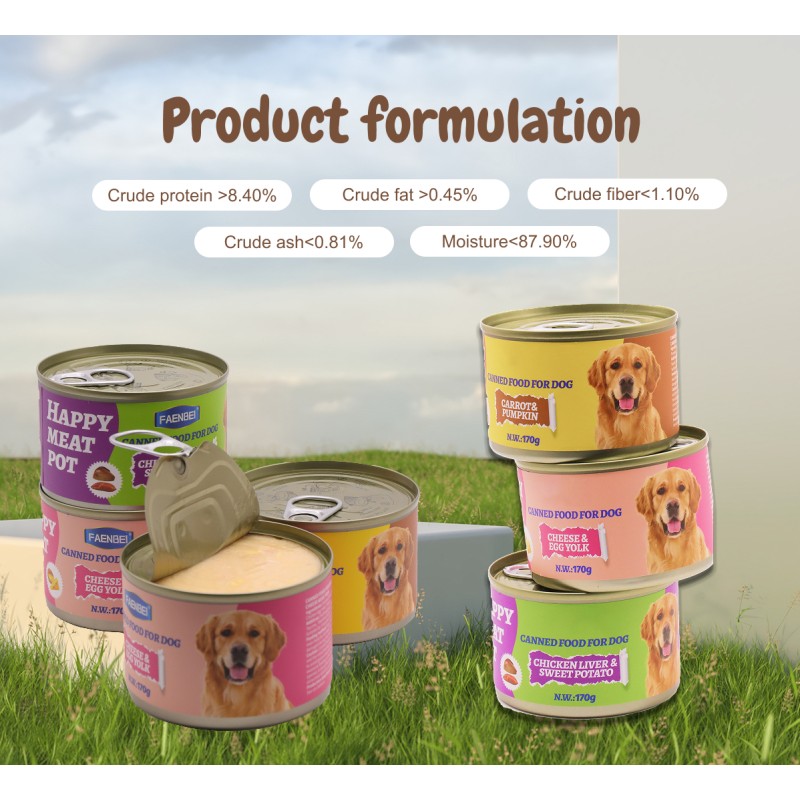 Wet Dog Food Factory - Healthy 170g Cans Variety Flavors