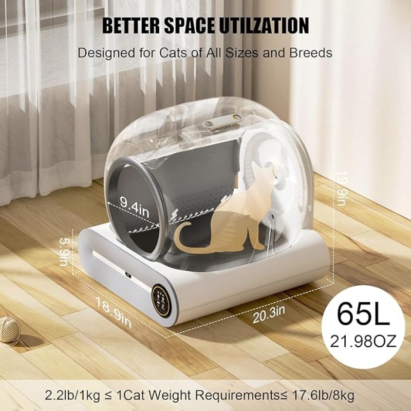 Smart Litter Box Manufacturer - Self Cleaning APP 65L