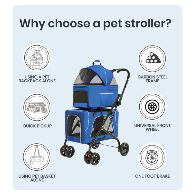 Dog Stroller Manufacturer - Large Detachable 4 Wheel Luxury