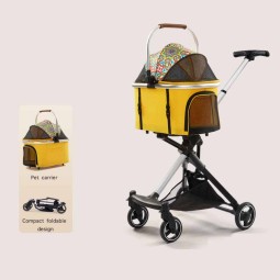 Pet Stroller Factory - Luxury 4 Wheels Detachable Folding