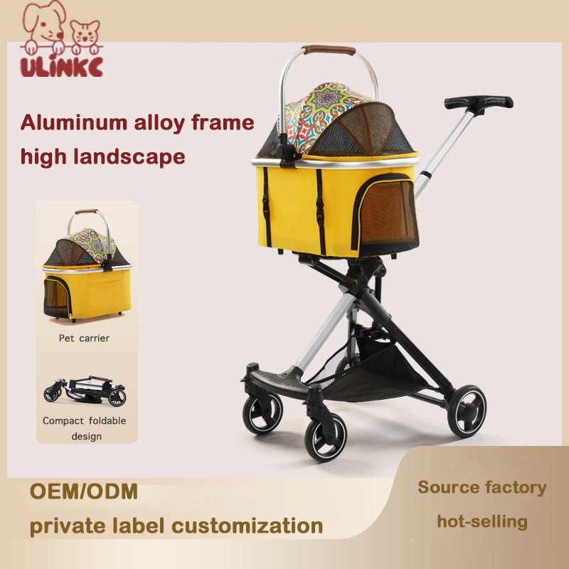 Dog Stroller Manufacturer - 4 Wheels Foldable Aluminum Large