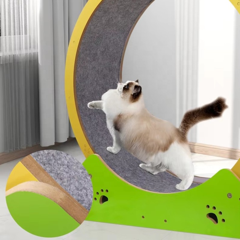 Cat Wheel Supplier - Natural Wood Color Exercise Cute