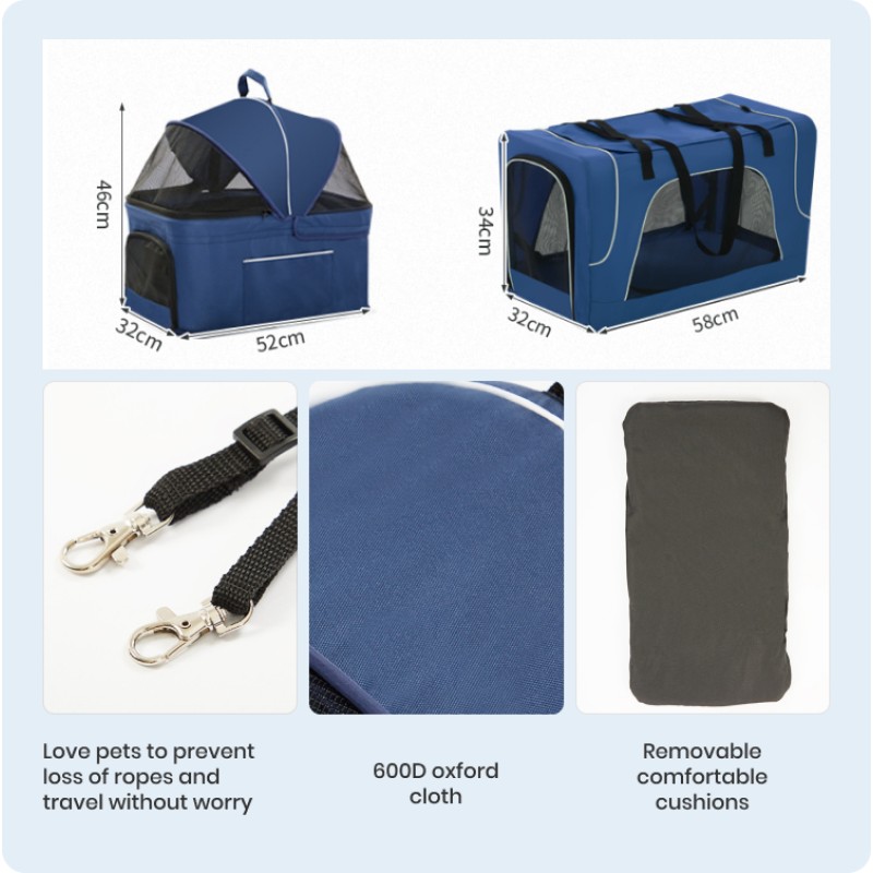 Dog Stroller Manufacturer - Large Detachable 4 Wheel Luxury