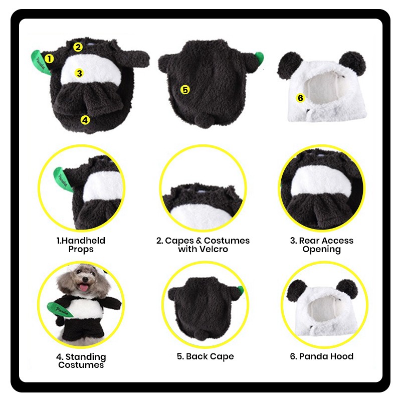 Dog Costume Factory - Cosplay Funny Upright Panda-dressed