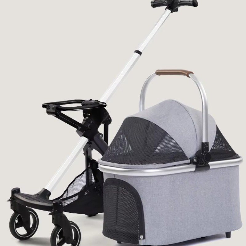 Pet Stroller Factory - Luxury 4 Wheels Detachable Folding