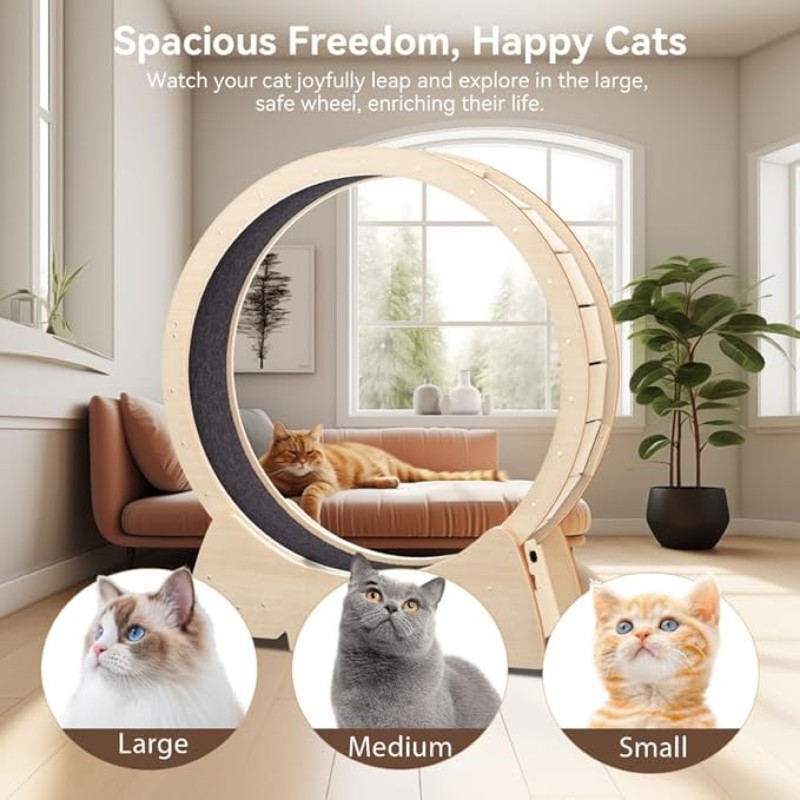 Cat Wheel Supplier - Natural Wood Color Exercise Cute