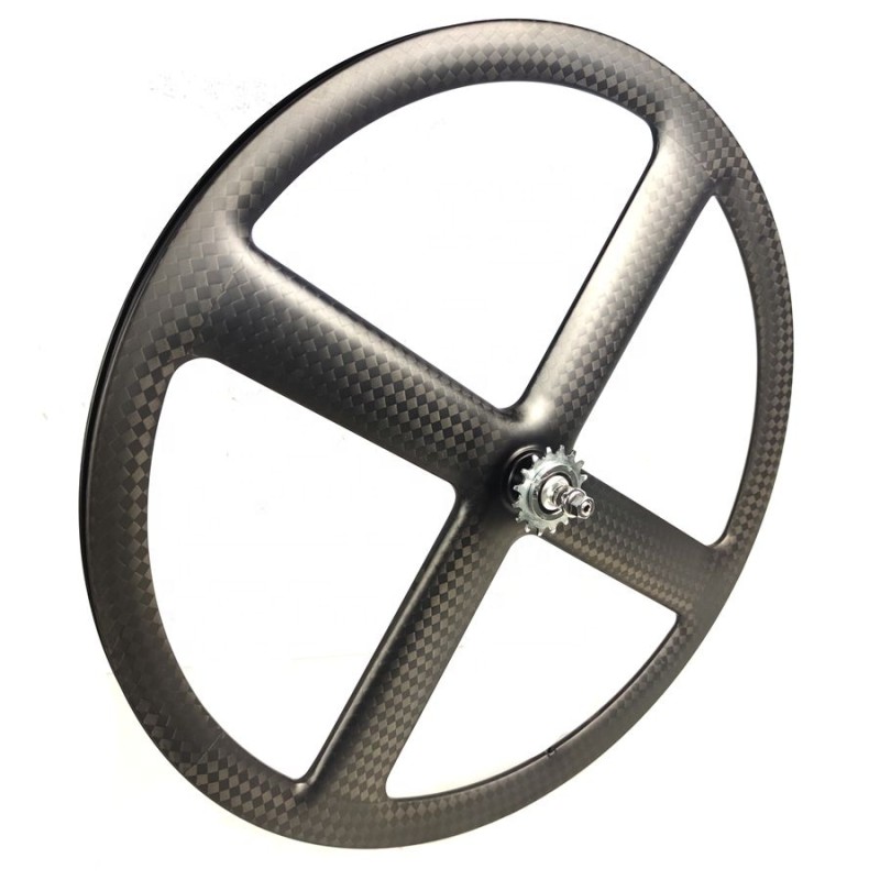 4-spoke Carbon Factory - 12K Road Track Single Speed Fix Gear