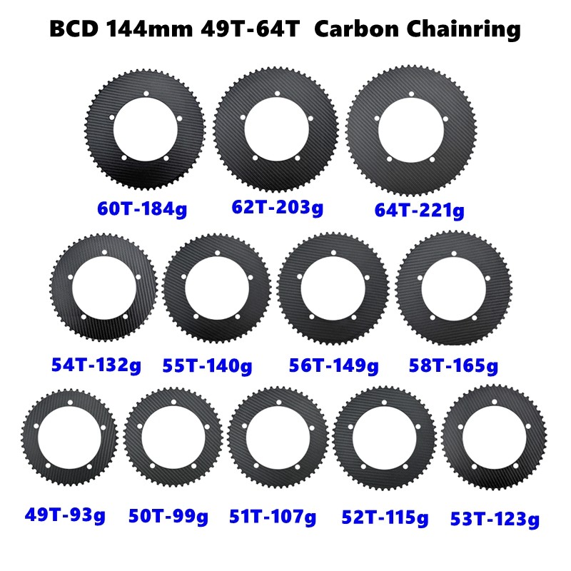 Carbon Chainring Factory - 144 BCD Single Speed 49-64T Superlight