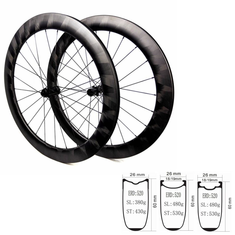 Bicycle Carbon Wheels Supplier - Depth 60mm Carbon Rim 700c Clincher