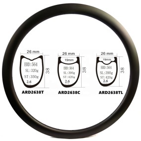 Carbon Rim Factory - Asymmetric 38MM Rim Brake Disc Brake 700C