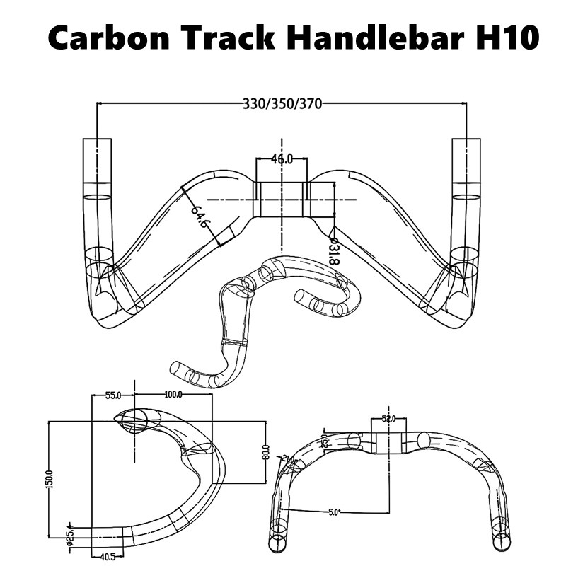 Carbon Track Supplier - 330MM Bent Handlebar Bunch Bar Sprint