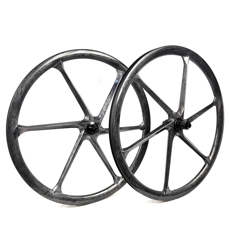 Carbon Fiber Wheels Factory - Customized Ice Crack 6 Spoke 28mm Width