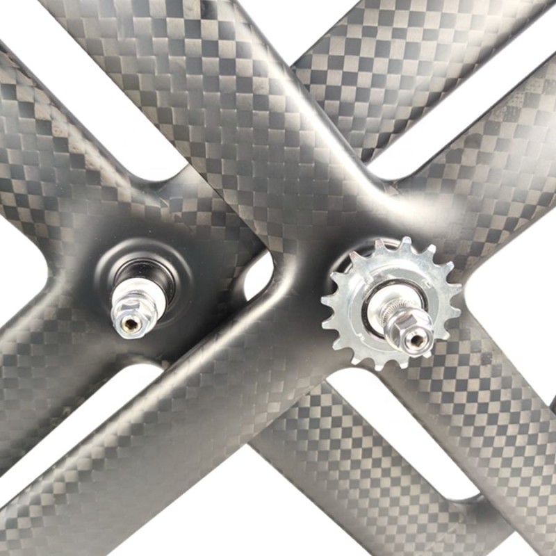 4-spoke Carbon Factory - 12K Road Track Single Speed Fix Gear