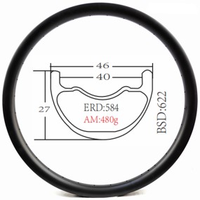 Carbon Fiber Rim Manufacturer - Enduro 46mm Width 27mm Depth 27.5er