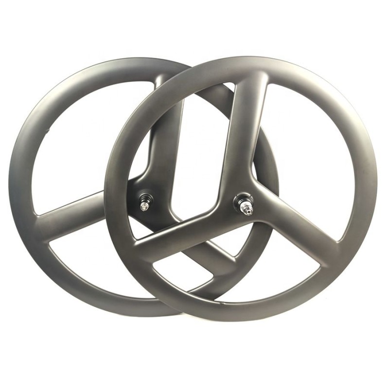 Carbon Tri Spoke Factory - 23MM Width Clincher Fixed Gear 3 Spoke