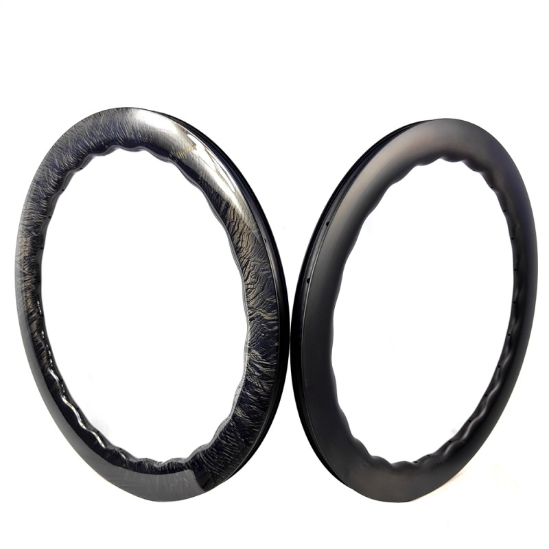 Carbon Road Disc Rim Supplier - Marbled Wavy Shape 24H Gravel Tubeless
