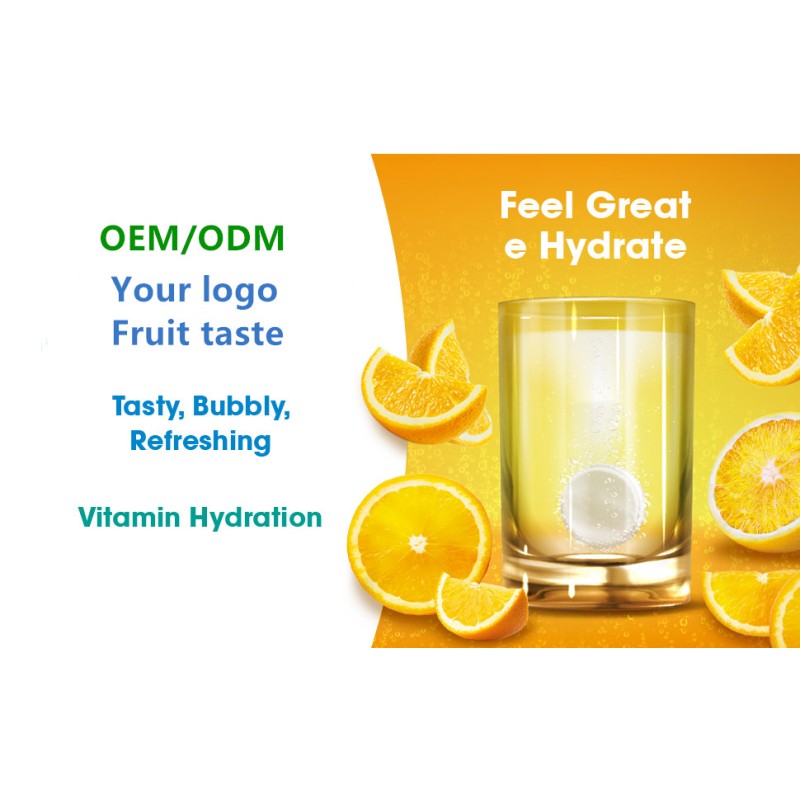 Healthy Supplement Vitamin C and Zinc Effervescent Tablet Tube 4g* 20 Tablets