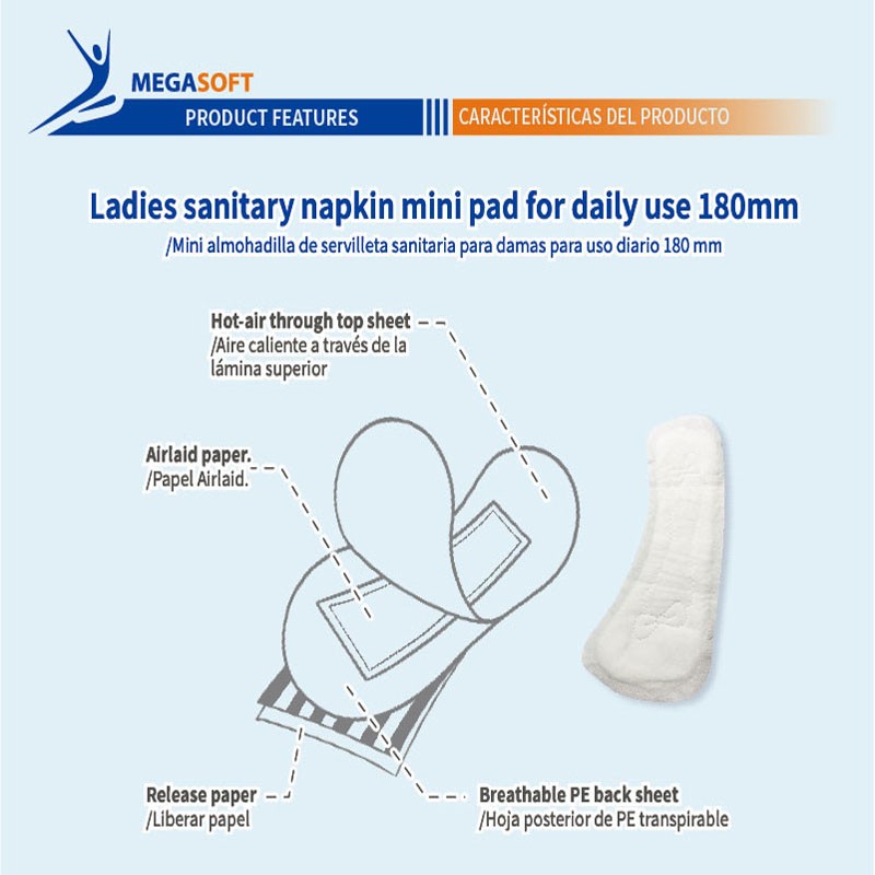 Sanitary Napkins Manufacturer - 180mm Day Use Cotton Mini