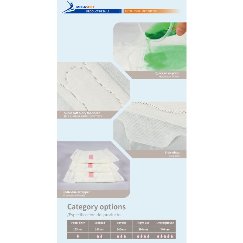 Sanitary Napkin Supplier - MEGASOFT 240U Feminine Hygiene