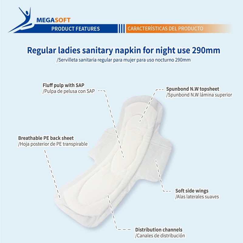 Sanitary Napkin Supplier - 290mm Night Use Disposable