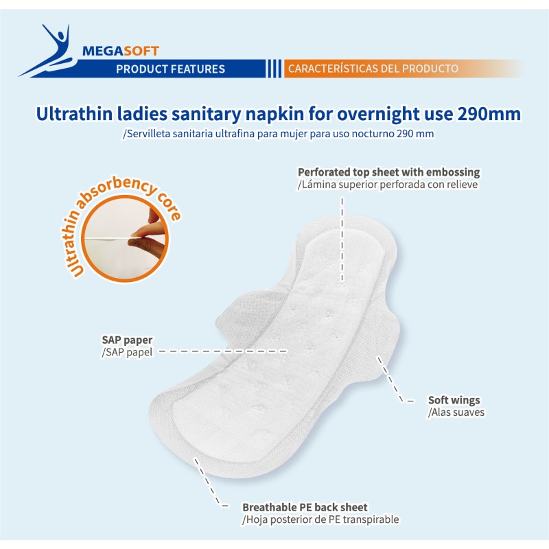 Sanitary Towel Manufacturer - MEGASOFT 290U Feminine Hygiene