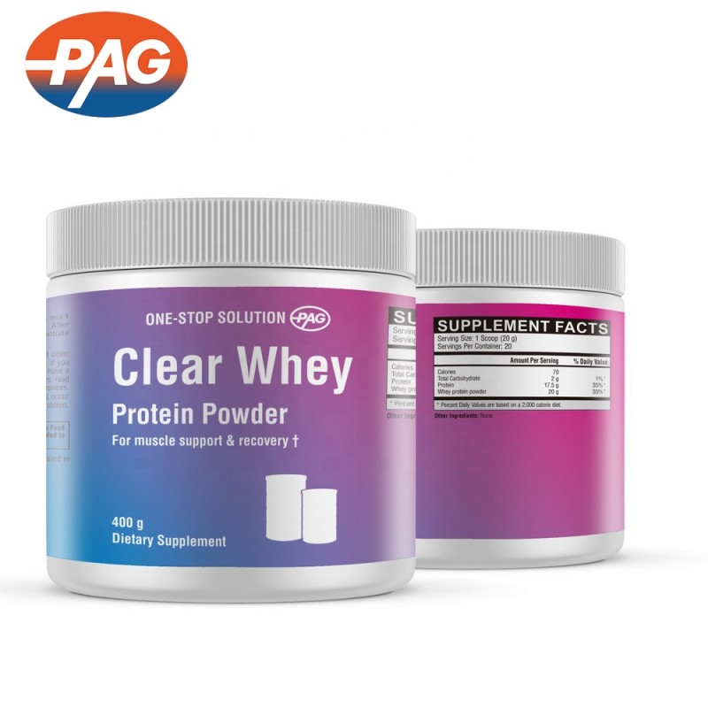 Private Label Made in Germany Sports Supplements Energy Booster Support 400G Clear Whey Protein Powder