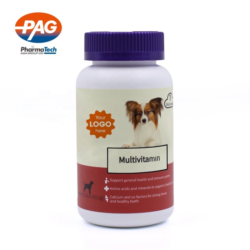 Private Label Pet Bottle Supplements Multivitamin Animals Chews Tablet for Dogs