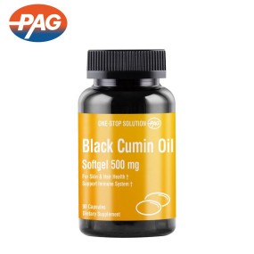 Private Label Custom Fish Gelatin Skin Hair Health Supplement Nigella Sativa Black Seed Oil Black Cumin Oil 500Mg