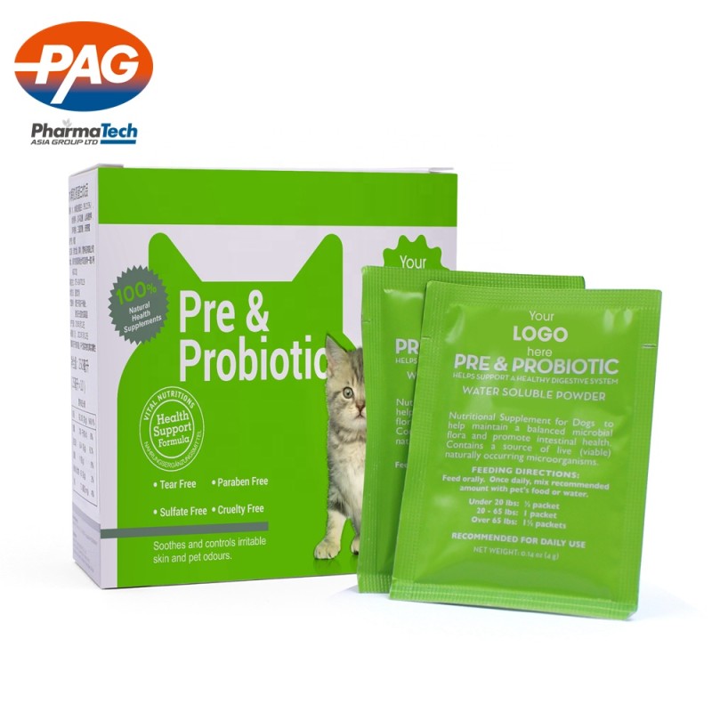 OEM Services Promotes Digestion Animal Feed and Probiotics Powder for Pet Cats
