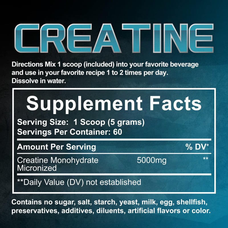 Quality Creatine Monohydrate Powder Rapid Absorption for Post Workout Recovery Muscle Builder Supplements for Men and Women