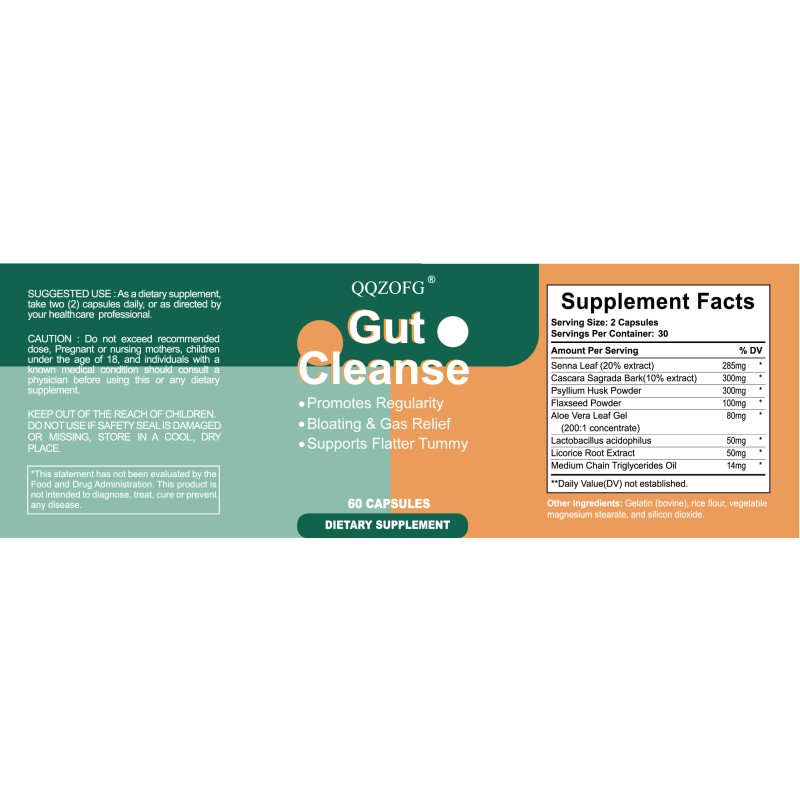 OEM Herbal Supplements for Gut Health Magnesium Berberine Vitamin D & Quercetin Capsules Colon Cleanse Formula