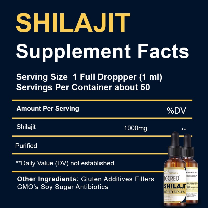High Quality Shilajit Liquid Drops Essential Minerals Supplement for Adults Natural Energy Boost for Men and Women
